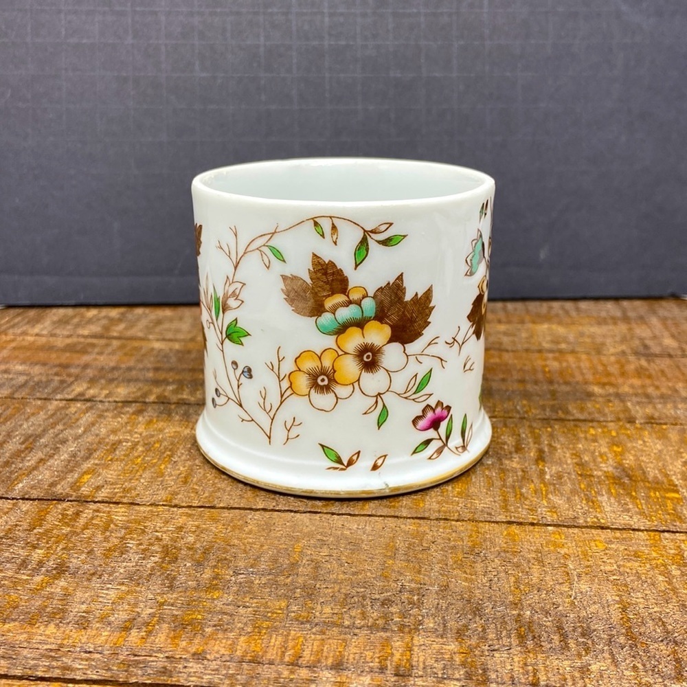 Vintage Floral White Ceramic Dish 3”x2.75”